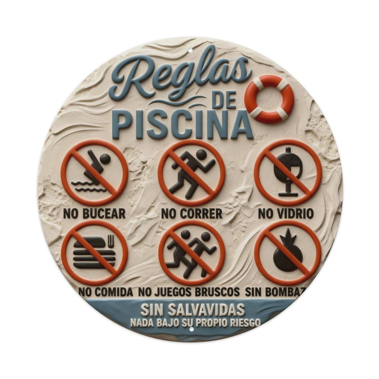 Zlatcbu Vintage Swimming Pool Rules Safety Sign Metal Tin Sign Retro Wall Art Poster, Decor For Home Living Room Bar Cafe Garage, 8X8 Inch