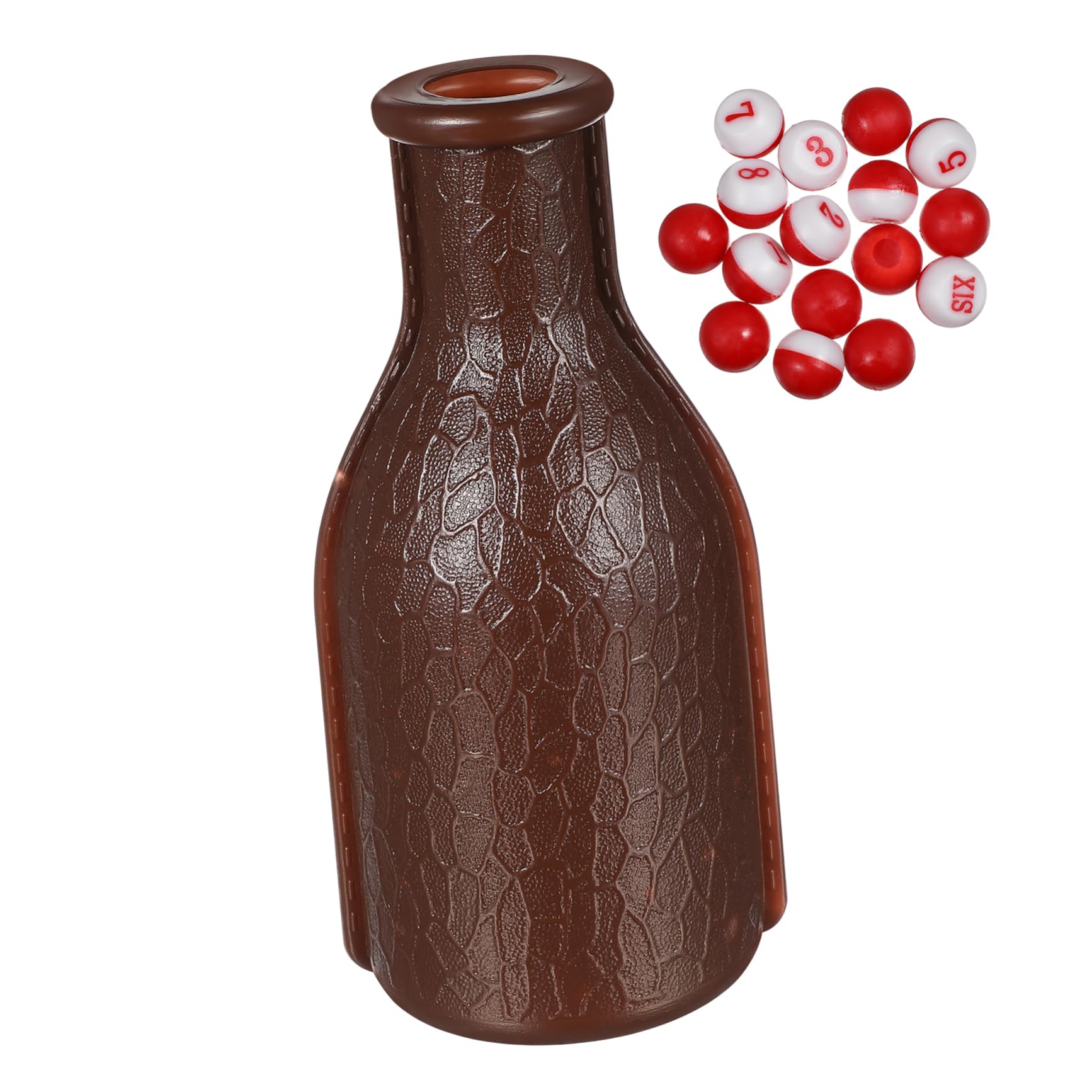 HOLIDYOYO Billiard Shaker Bottle Set Snooker Dice Shaking Bottle with Tally Balls Durable Plastic Billiards Accessory for Home and Pub Entertainment