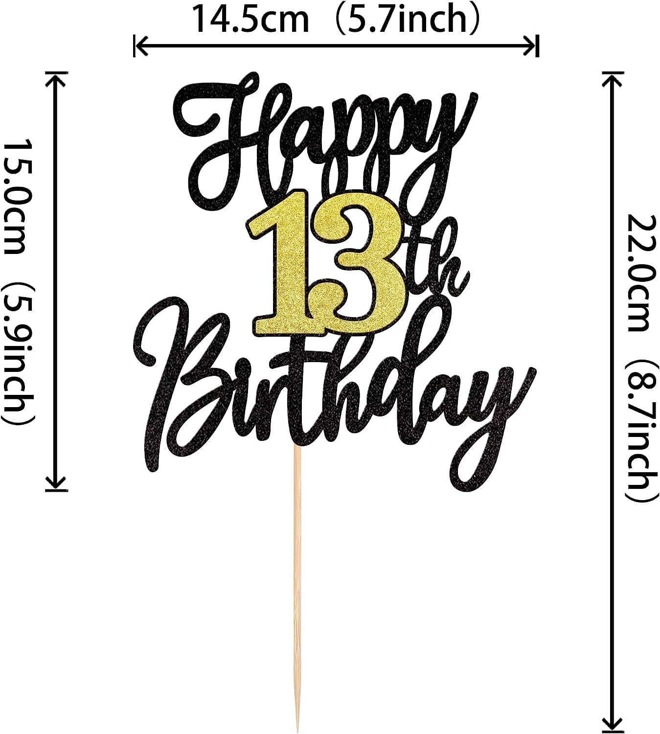 Kit Decorazioni 13° Compleanno Ragazzo – Nero E Oro – Banner Con Scritta E Bandierine Triangolari - 2