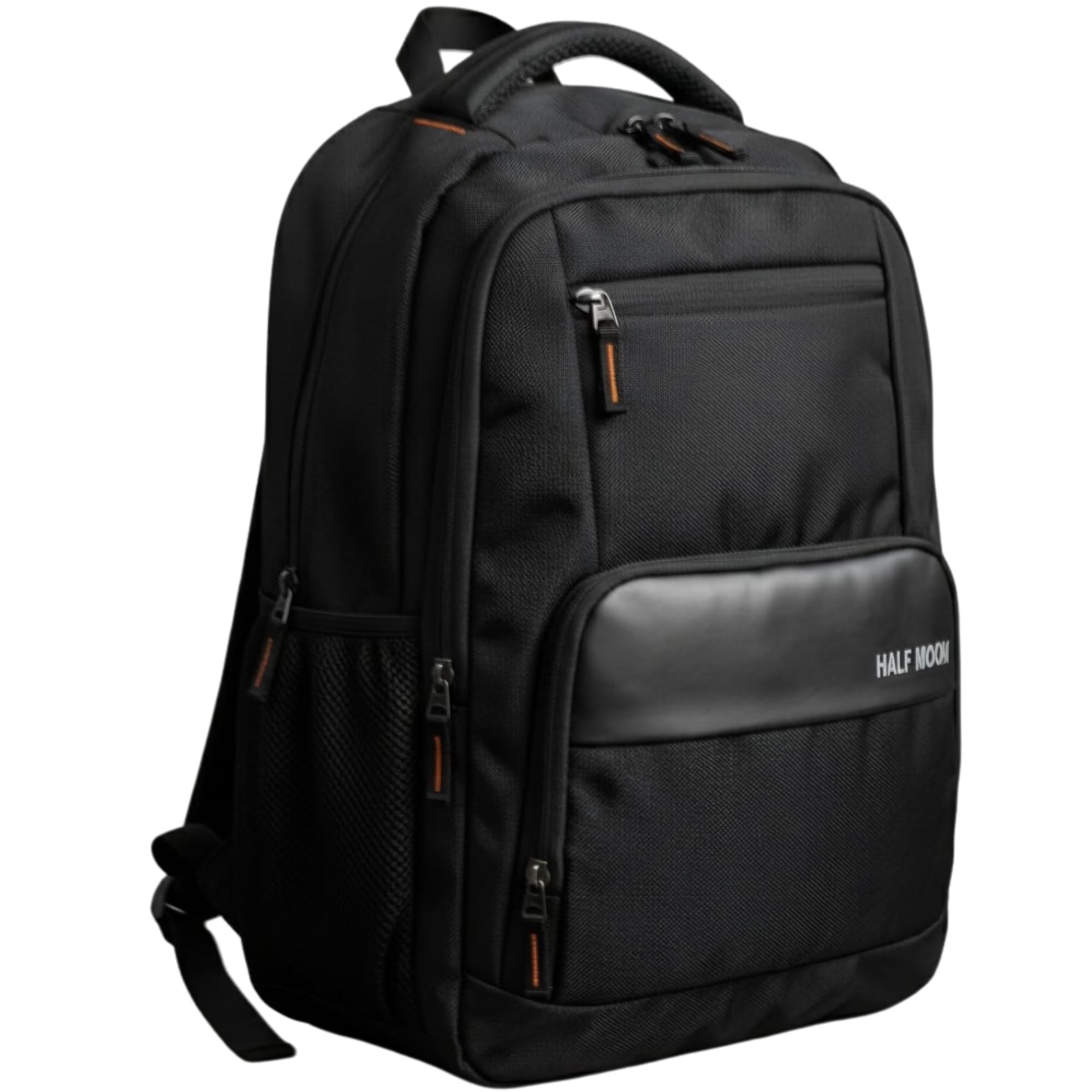 Half Moon Apex 35L Spacious Laptop Backpack for Men & Women | Water Resistant College & Office Bag with AUX/Headphone Port | Tear-Resistant Tech Backpack (Fits Up to 15.6 Inch Laptop) (Black)