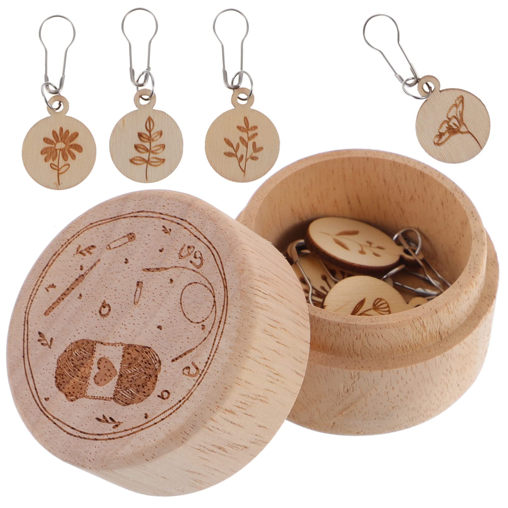 SEWACC 4juegos Marcadores De Punto Madera Para Crochet De Caja Accesorios De Costura Para Tejer y Bordar Para Errores y Seguimiento De Proyectos