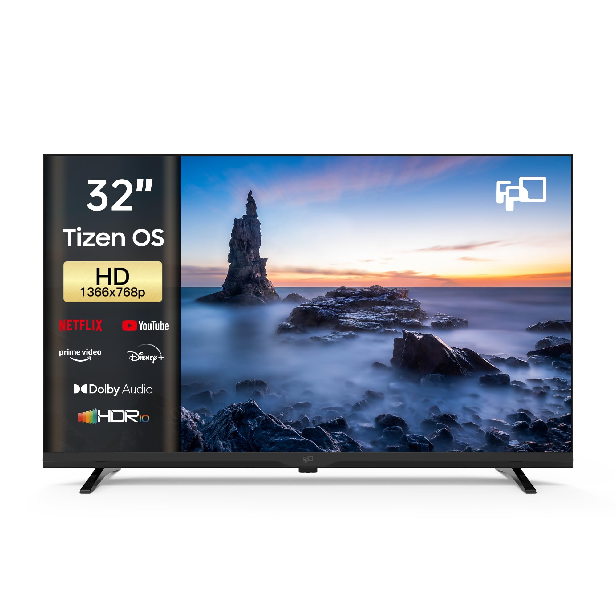 FPD Smart TV 32 Inch Elevision Powered by Tizen OS Compatible with Samsung TV Plus 720 HD TV