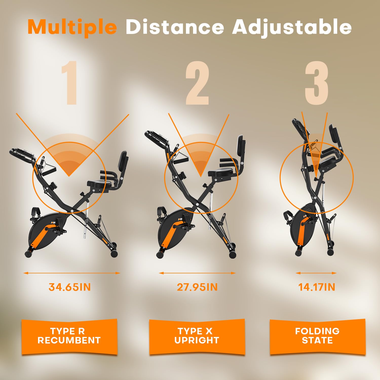 Velo Stationnaire Lanos Folding Exercise Bike With 10-Level