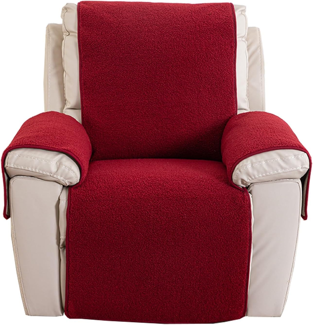 TANGHULU Sherpa Fleece Recliner Chair Cover Super Soft Warm Plush Sofa Slipcover Furniture Protector Non Slip Washable Reclining Chair Cover Protector for Kids, Pets(Coffee,(30"*91") 76 * 231CM)