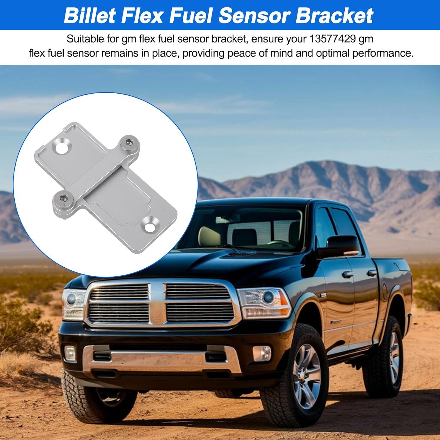 Billet Flex Fuel Sensor Mount for GM Flex Fuel Sensor Bracket 13577429 57824279 E85 Sensors Aluminum Mount with Screws