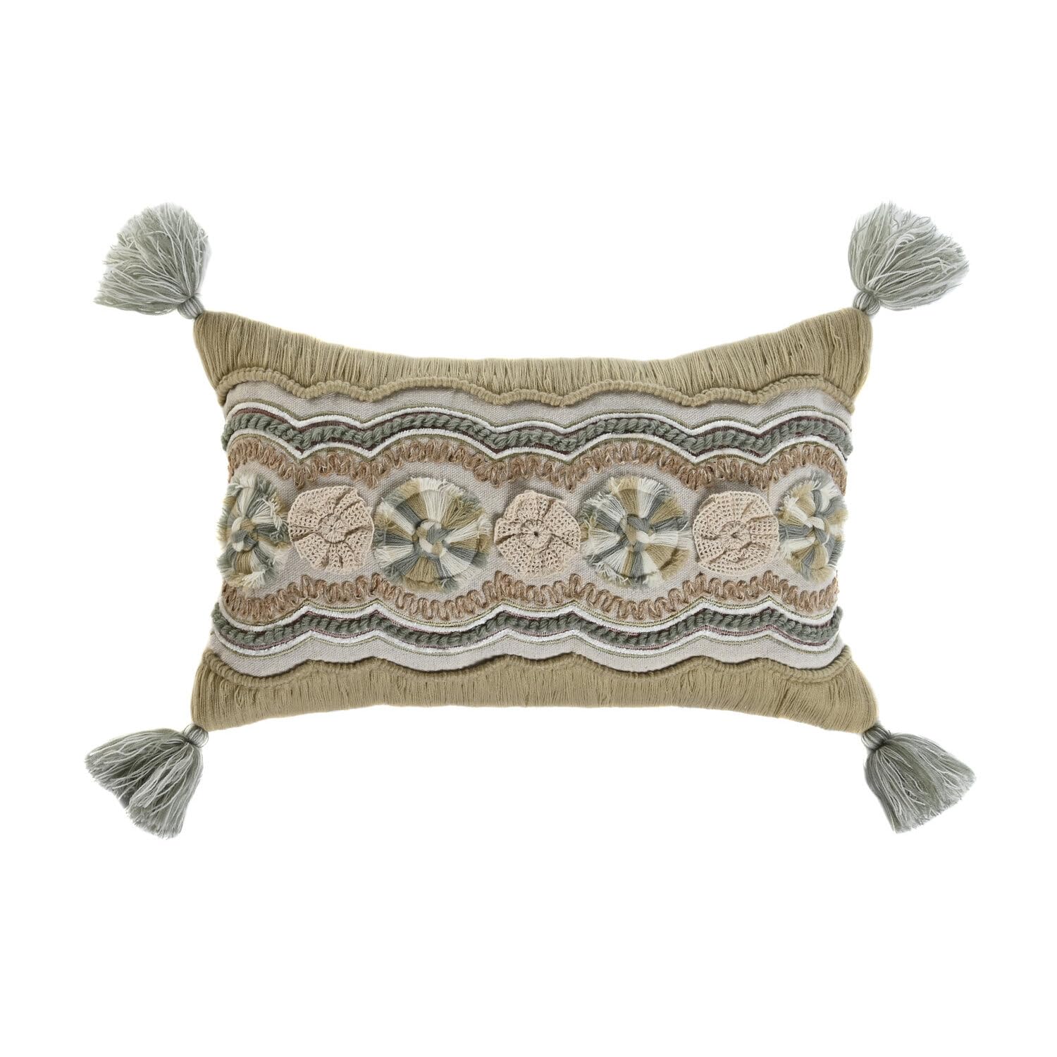 Coussin brodé main 50x30 résout le manque de confort dorsal