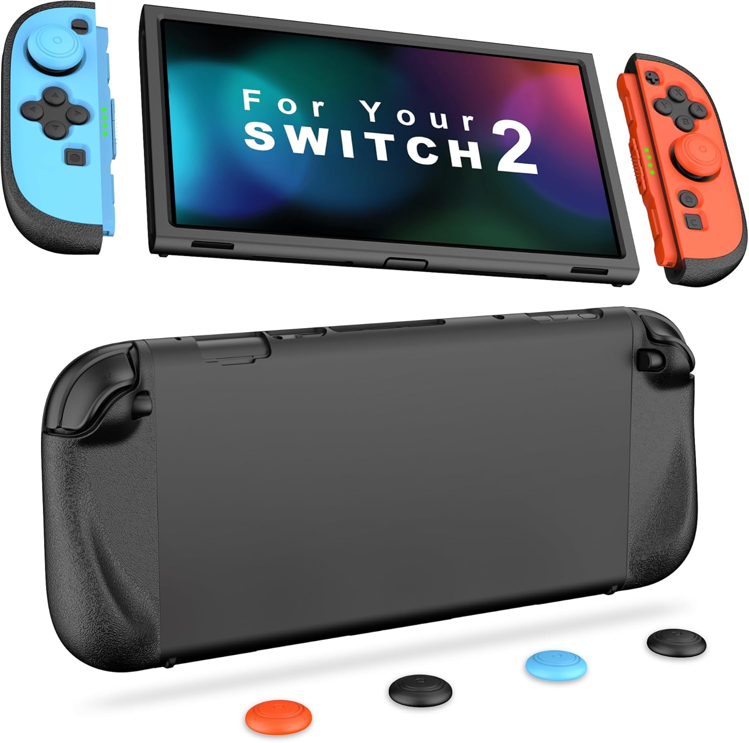 Protective Silicone Case Compatible with Nintendo Switch 2 2025, Soft Slim Cover Protector, Grip Cover for JoyCon, Split Design, Anti-Scratch, Shock-Absorption