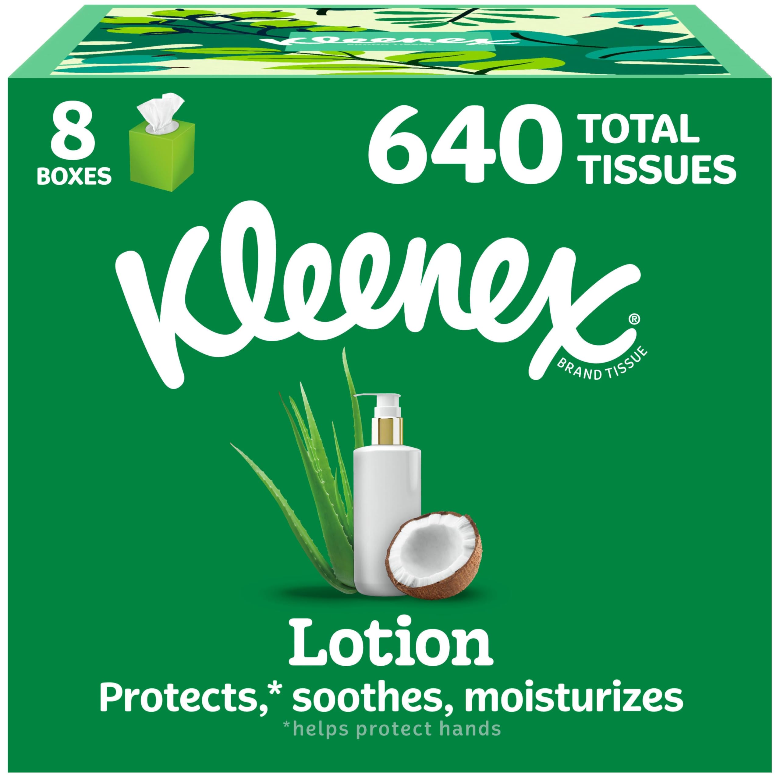 Amazon.com: Kleenex Lotion Facial Tissues with Coconut Oil, 8 Cube