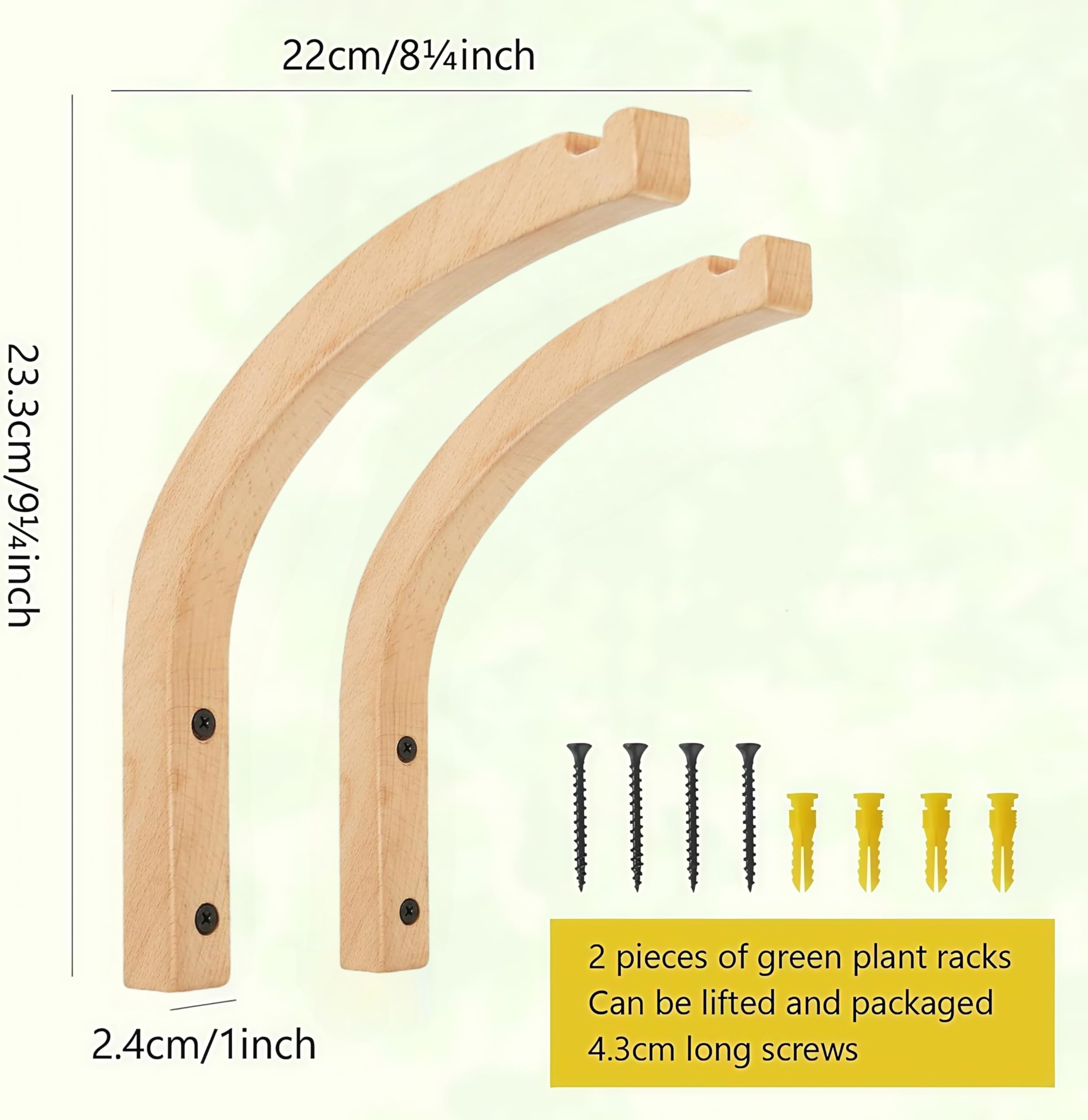 DSVENROLY Pflanzenhaken Aus Buchenholz – Set Mit 4 Haken & Zubehör | Bis 6,8 Kg Belastung, Für Innenbereich