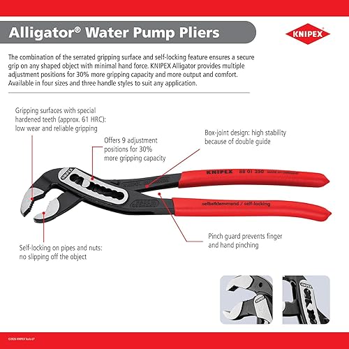 Miniatura 4 de KNIPEX - 88 01 180 SBA Knipex Tools - Alicates para bomba de agua de cocodrilo (8801180SBA)