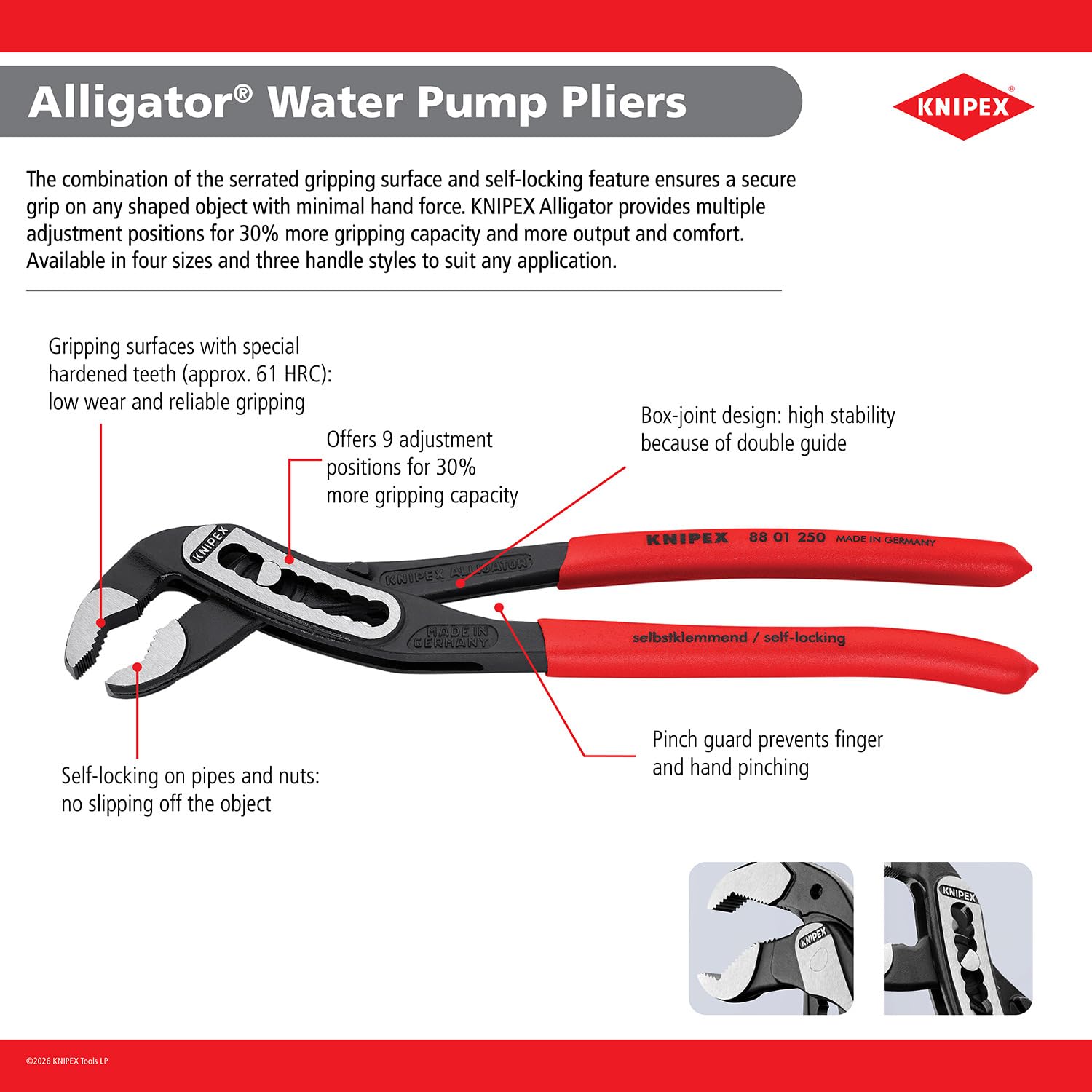 Amazon | KNIPEX 1000V絶縁ウォーターポンププライヤー