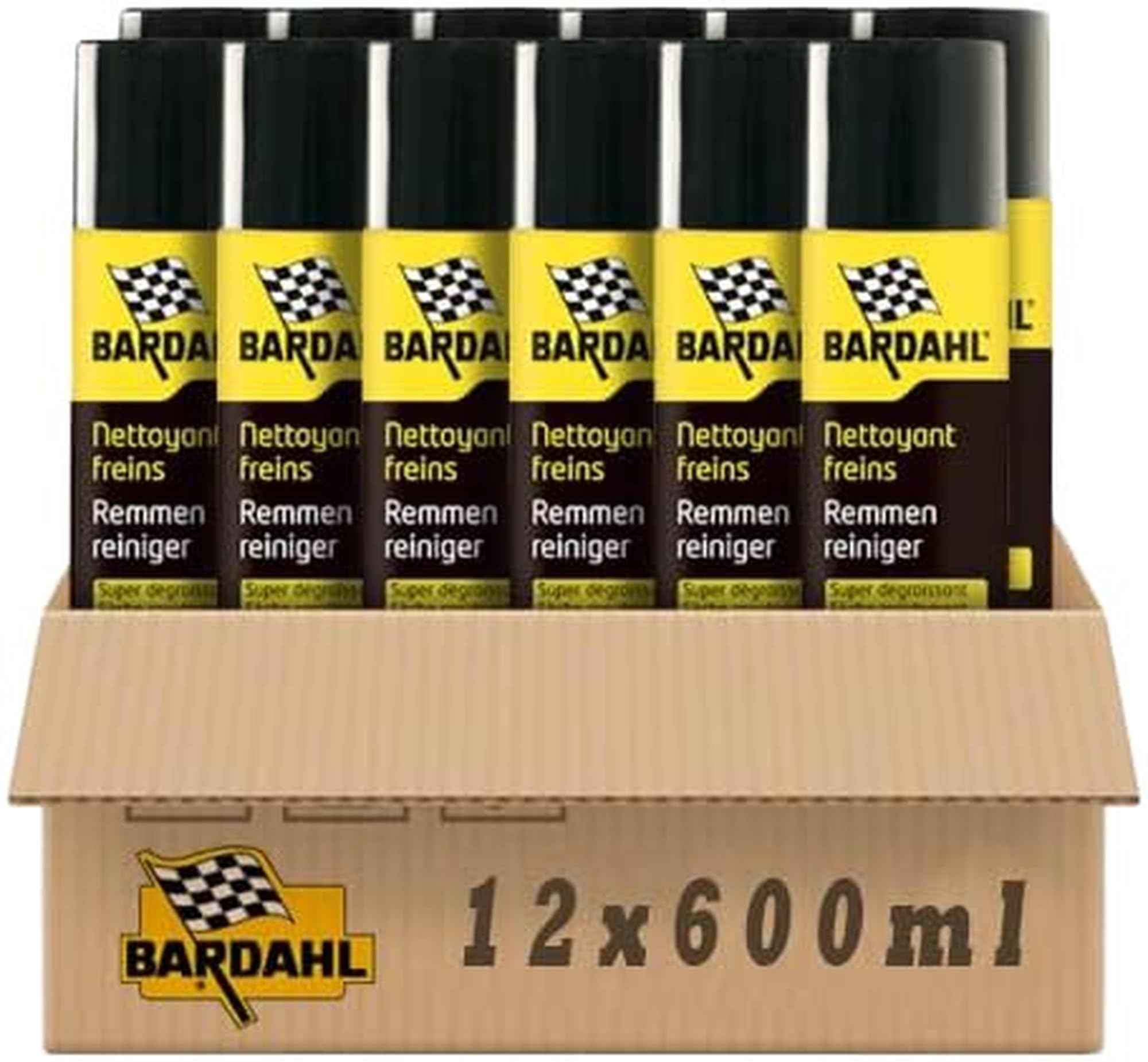 BARDAHL Dégraissant nettoyant freins 600ml (lot x12) - Nettoyage profond - Améliore la performance des freins - 12 x 600