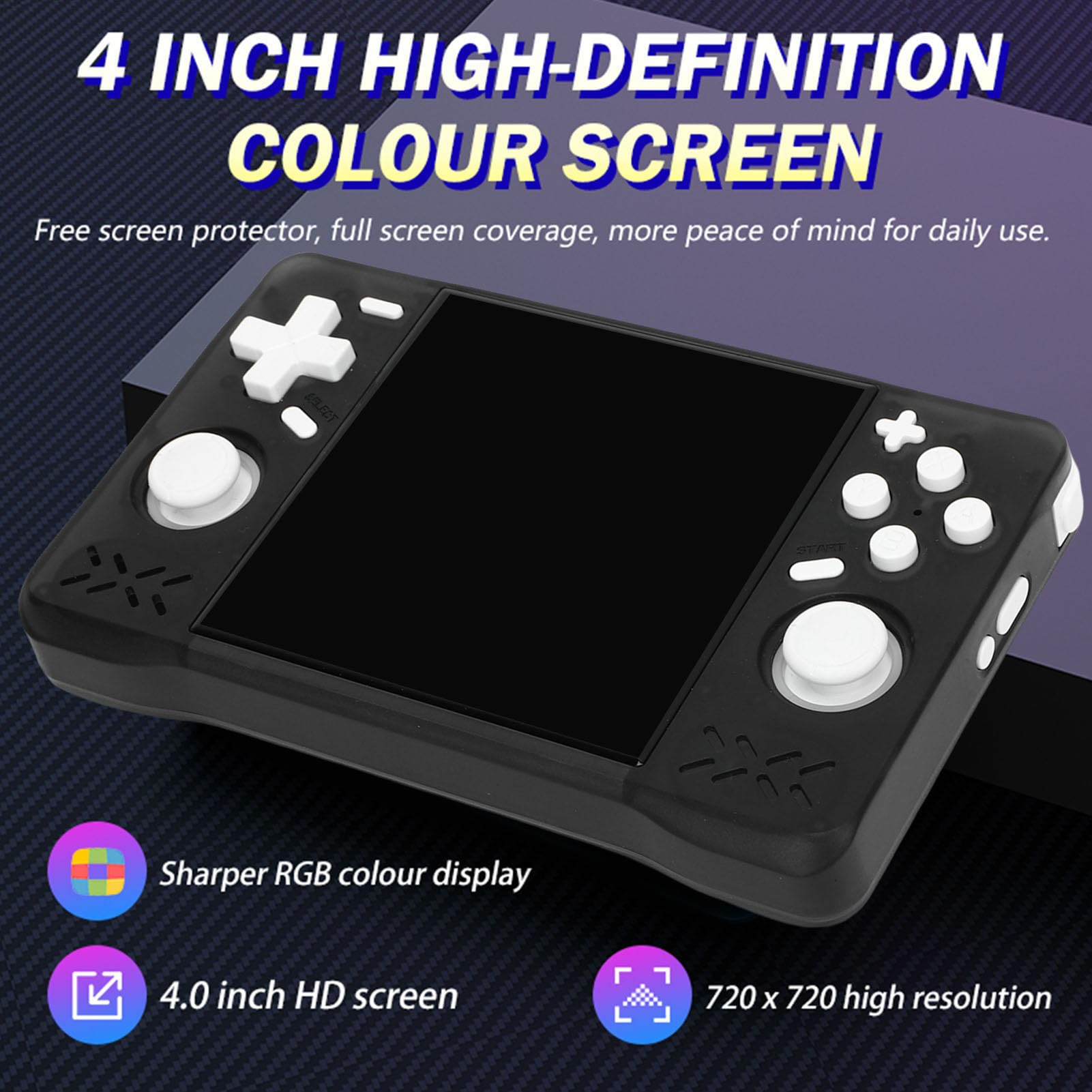 Console di Gioco Portatile retrò, Console di Emulazione di Gioco Portatile con Schermo HD da 4,0 Pollici Risoluzione 720x720, Batteria da 4000 MAh (#5)