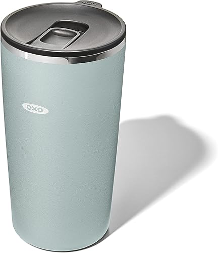 OXO Strive - Vaso aislado de 16 onzas con tapa deslizante, color pizarra