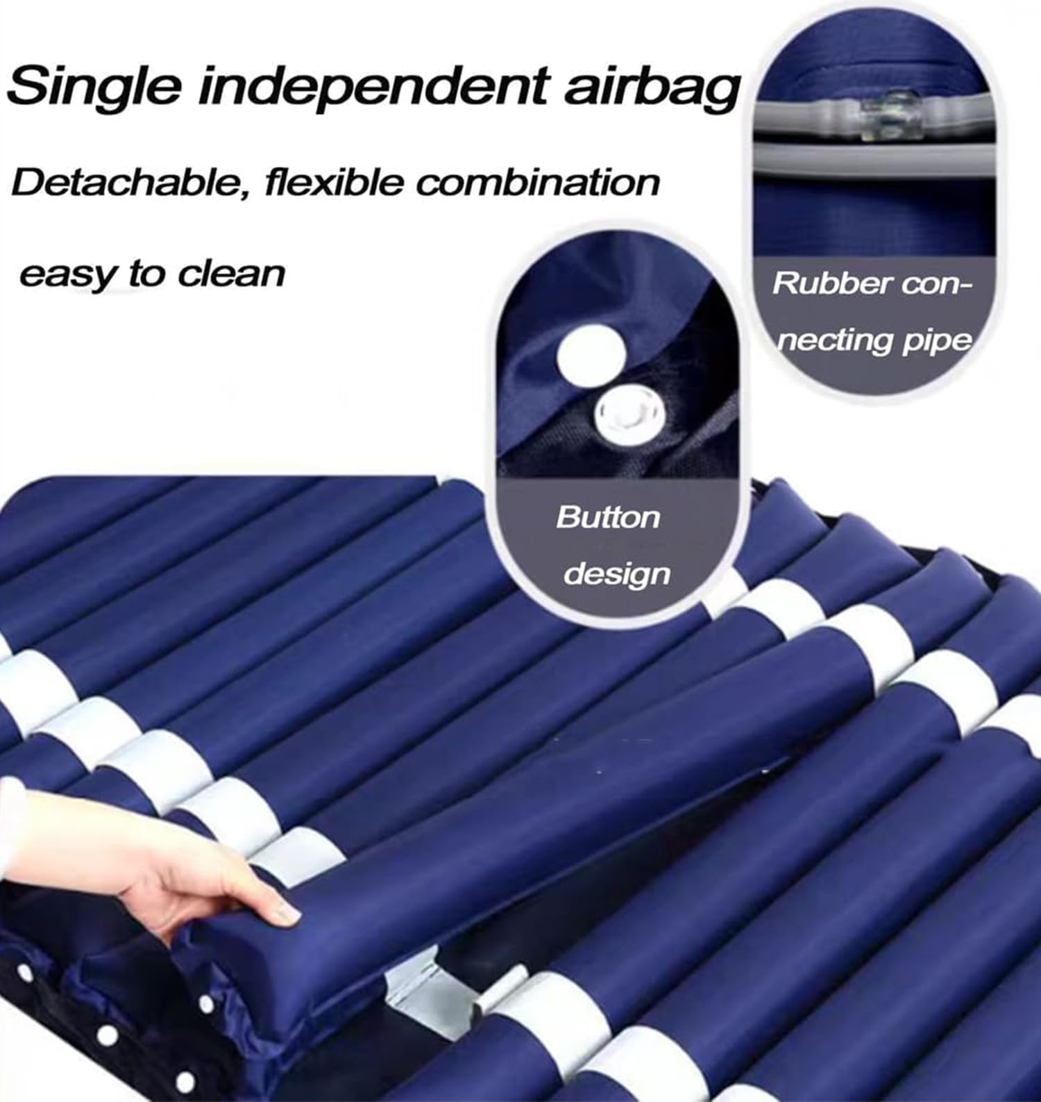 Colchón Antiescaras Con Agujero Para Inodoro,Colchon Antiescaras De Presión Alterna Con Bomba,Colchones Antiescaras De Aire Para Cama De Enfermería Profesional,Patas Flexibles,Impermeable A,195×90cm