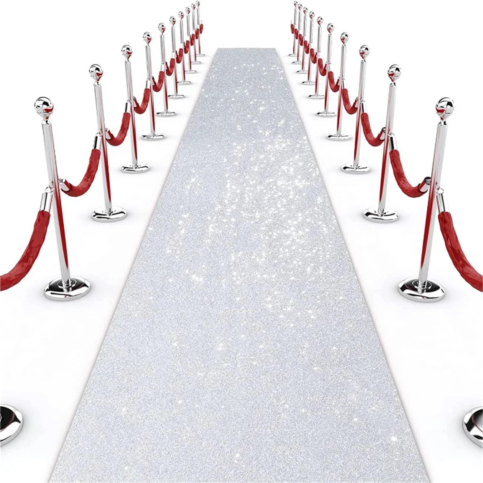 Tappeto Matrimonio Tappeto da passerella scintillante Matrimonio Natale Accessori for esterni Banchetto Corridoio(Silver,4M_1.2M)
