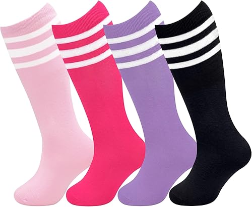 Miniatura 2 de 4 pares de calcetines de fútbol para niños pequeños, calcetines de fútbol para niñas, calcetines de fútbol para niños pequeños, calcetines de tubo