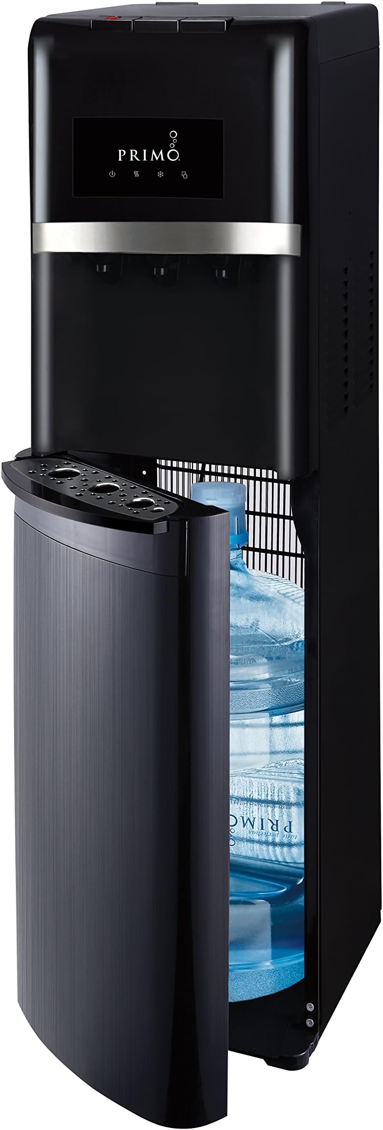 Bottom Loading Water Dispenser, 3 Temp (Hot-Cool-Cold) Water Dispenser for 5 Gallon Bottle w/Child-Resistant Safety Feature, Black with Black Stainless Door
