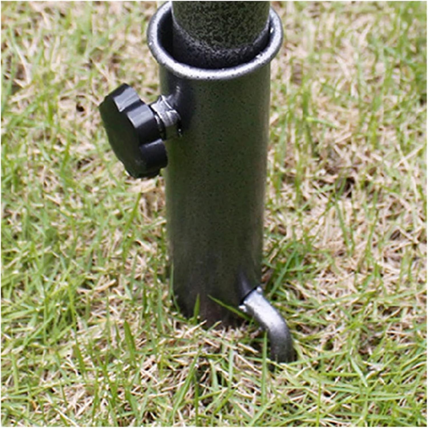 1pc Parasol Ground Plug Sunshade Outdoor Sun Umbrella Stand Umbrella Black Metal Iron Fixed Umbrella Advertising Umbrella Bases