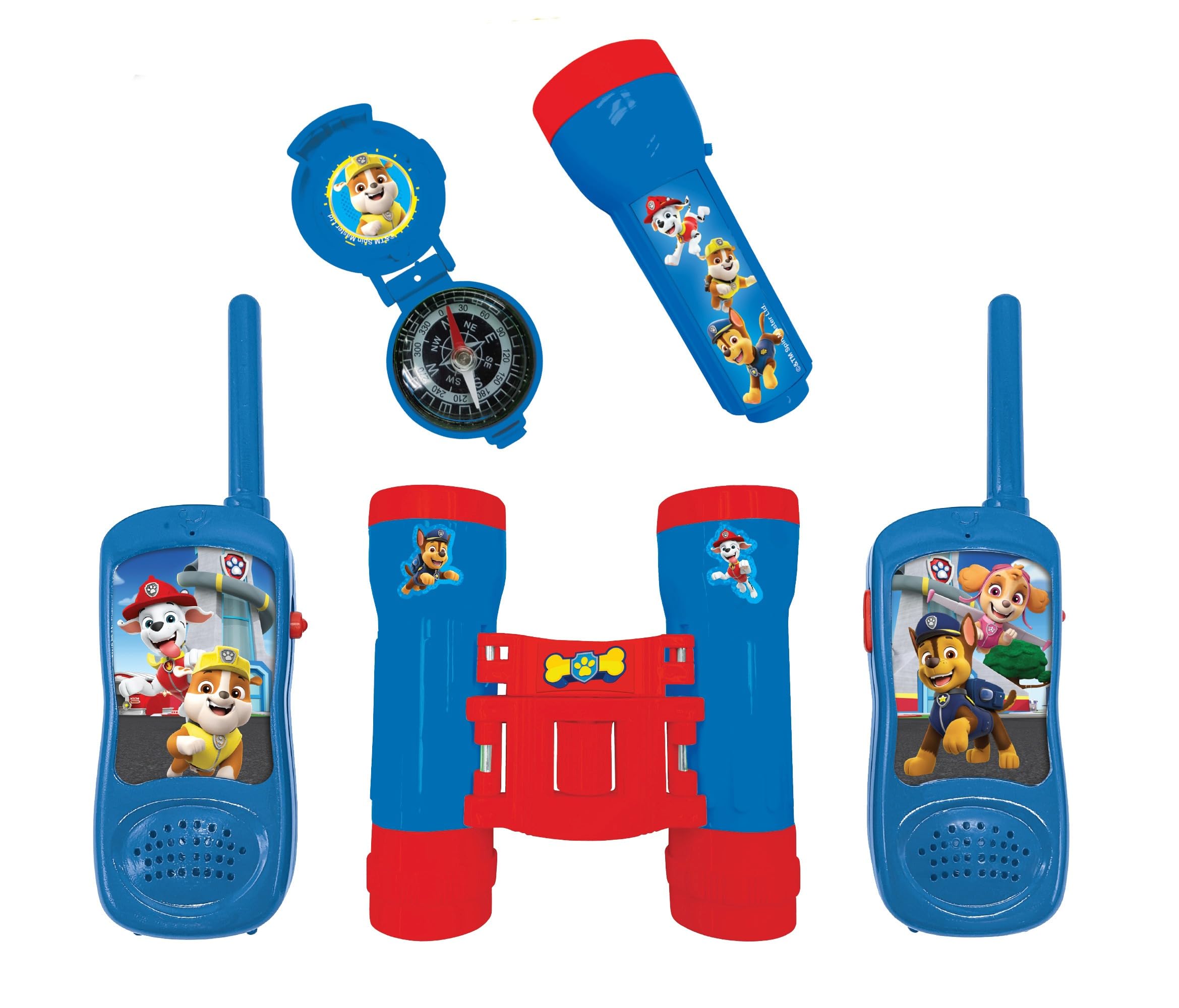 Lexibook, Paw Patrol, Adventurer Set for Children Walkie-Talkies 120m, Binoculars, Compass, Torchlight, Blue/Red, RPTW12PALXB