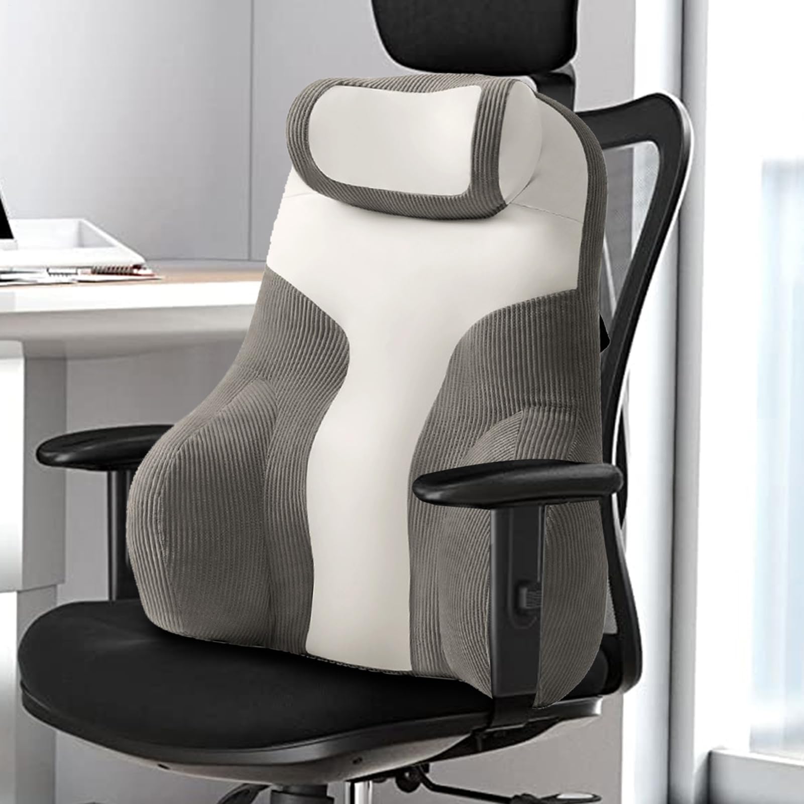 Almohada de Lectura, cojín Lumbar ortopédico, Almohada de Lectura con | brazos laterales, almohadilla de apoyo lumbar, respaldo ergonómico para sentarse en la cama, cuello, asiento de oficina, sofá