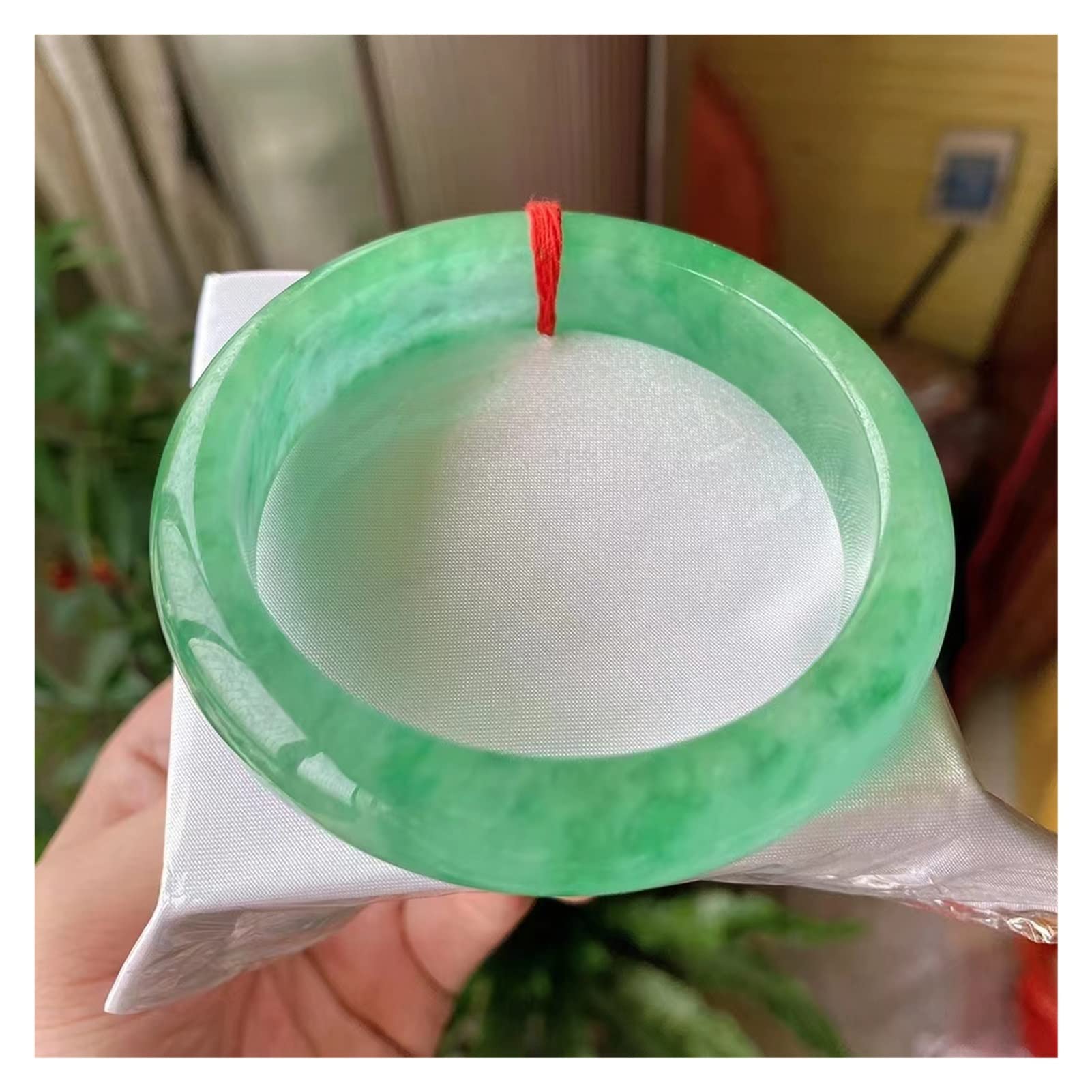 GPPZM High Ice Floating Flower Jadeite Bangle Advanced Rare A Goods Natural Jade Bracelet Women (Color : A, Size : 60-61mm)