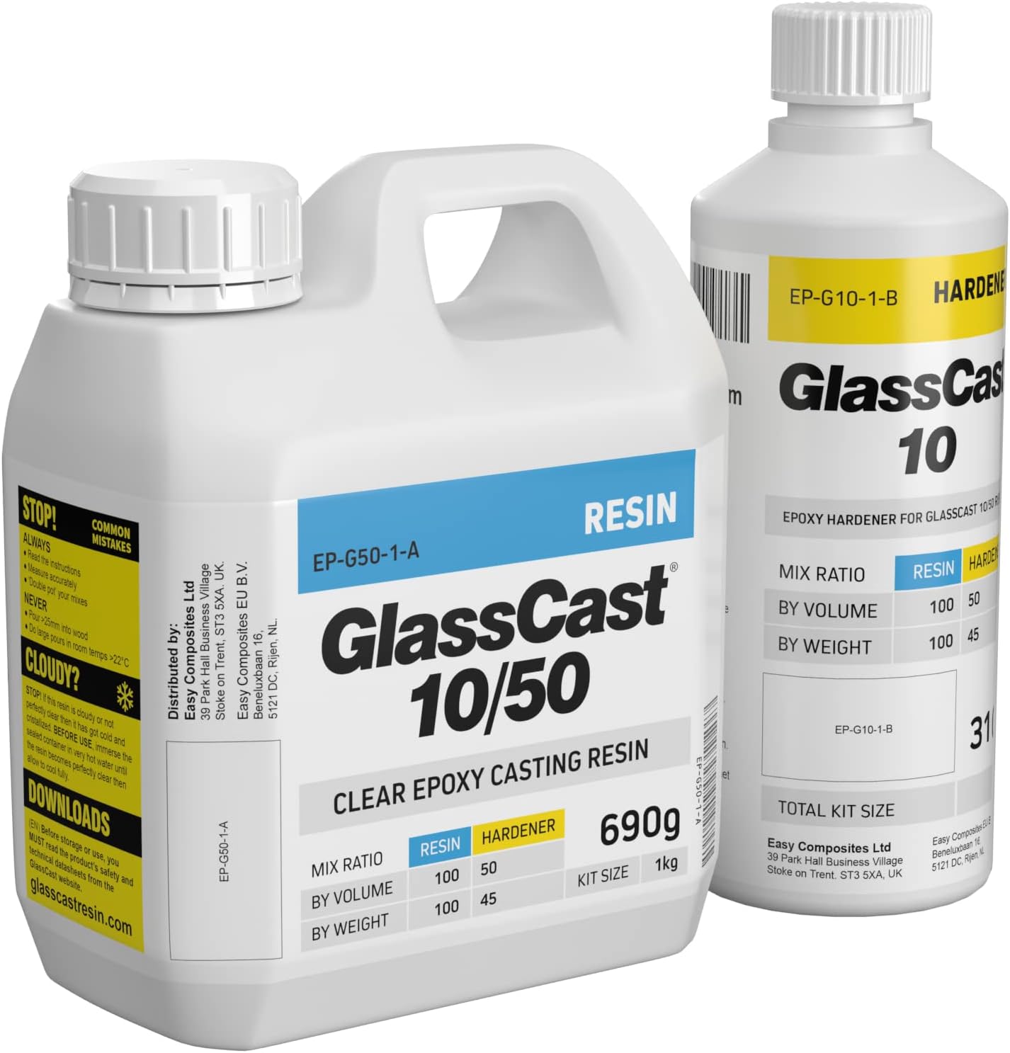 GlassCast® 10 Clear Epoxy Casting Resin (1kg) for Jewellery, Pen Blanks, 3D Art, Doming and More