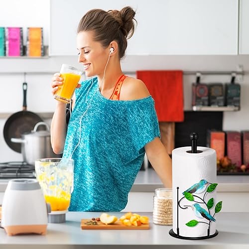 Miniatura 6 de Toallero de papel decorativo para encimera, soporte de toalla de papel de metal, dispensador de rollos de cocina con base para cocina, baño, mesa,