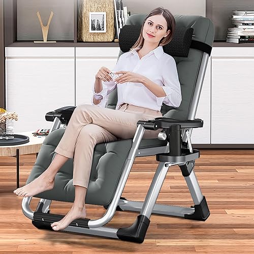 LILYPELLE Cómoda silla plegable, silla plegable para dormitorio y sala de estar, sillas de patio plegables reclinables con cojín extraíble para