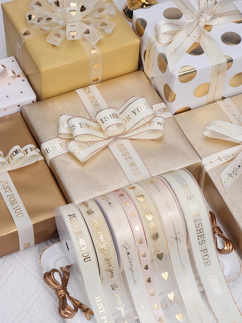 Ribbons For Gift Wrapping Ribbon For Fabric Satin Ribbons Kolor Z Urodziny Walentynki Prezent Prezent Pudełko Dekoracja Wstążka Ślub Ślub Kwiaty Opakowanie Wstążka-Dziękuję (2 Cm Szerokości)