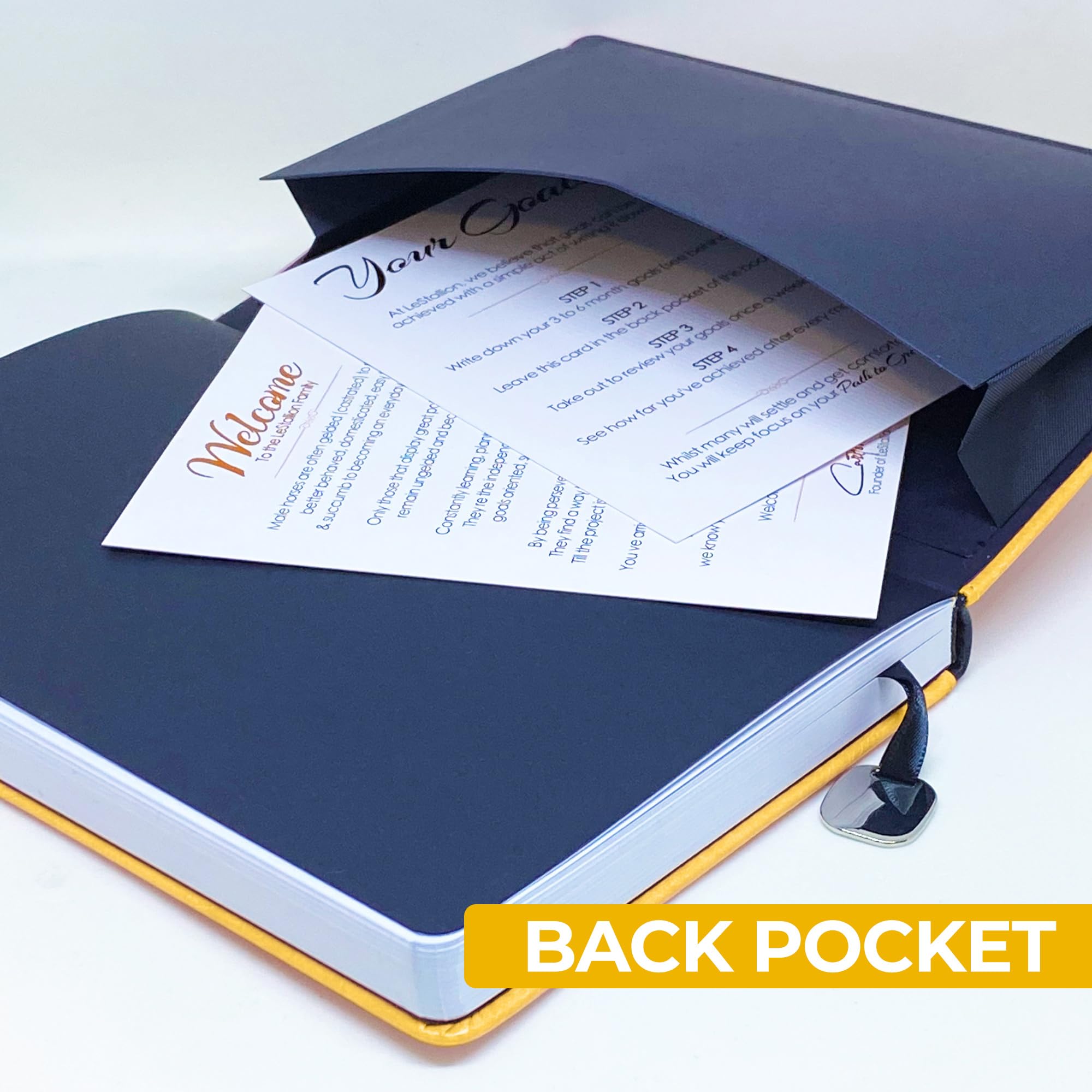LeStallion LS2 Hardcover-Notizbuch, gelbes A5-Notizbuch zum Schreiben, 100 g/m², gebunden, gelbes Tagebuch, 216 perforiertes, liniertes Papier, Kunstleder-Tagebuch, liniert, fester Einband