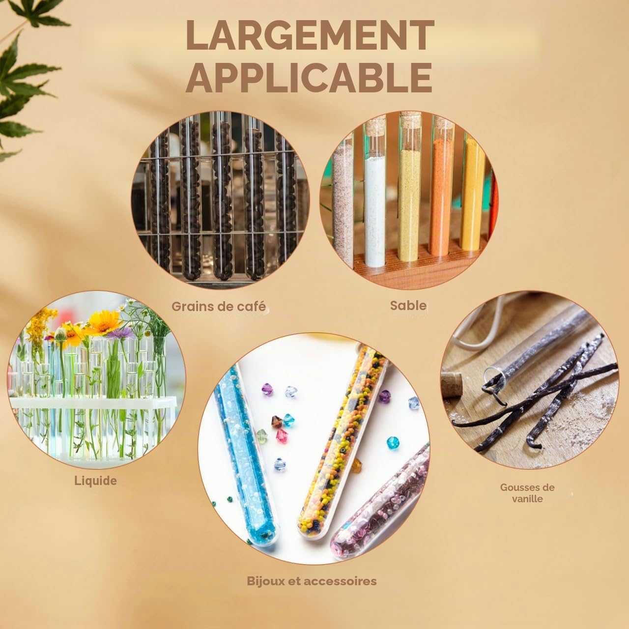 iplusmile Tubes À Essai En Verre Avec Bouchons 8 Pièces 20.00 X 2.00 Cm Fond Rond Pour Stockage De Liquides Laboratoire Maison Et École