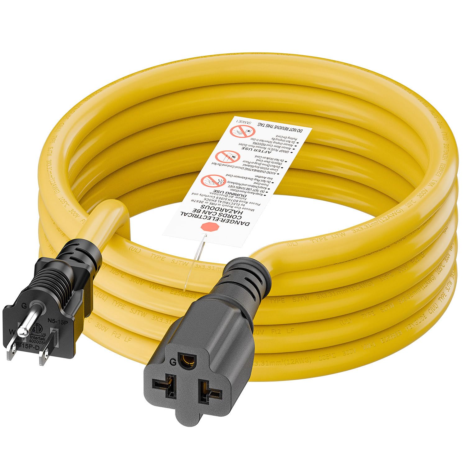 4 in1 NEMA 5-15P Extension Cord, Winxus 6FT NEMA 5-15P to 5-15R, 5-20R, 6-15R, 6-20R Adapter Cord, 15A to 20A AC Adapter Cable, 6FT 3 Prong Extension