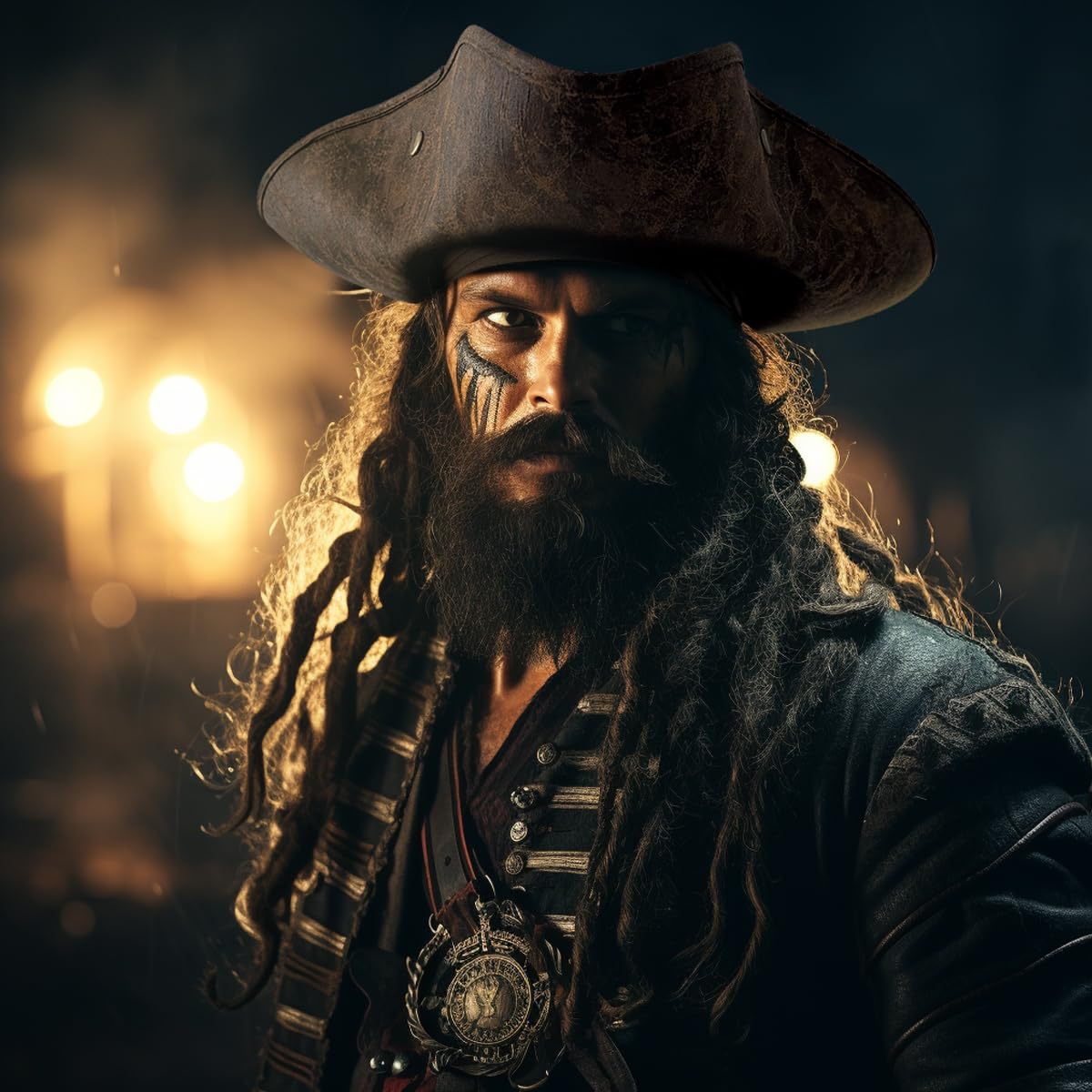 keland Kapelusz piracki z trzema końcówkami, skórzany, męski, damski, piratów, dla dorosłych