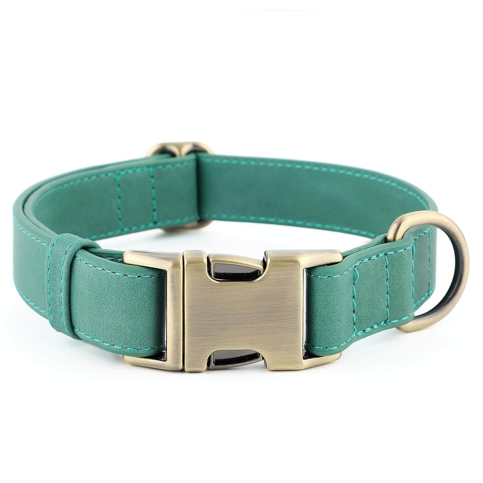 Plutus Pet Genuine Leather Dog Collar, Adjustable Pet Collar with Quick Release Metal Buckle