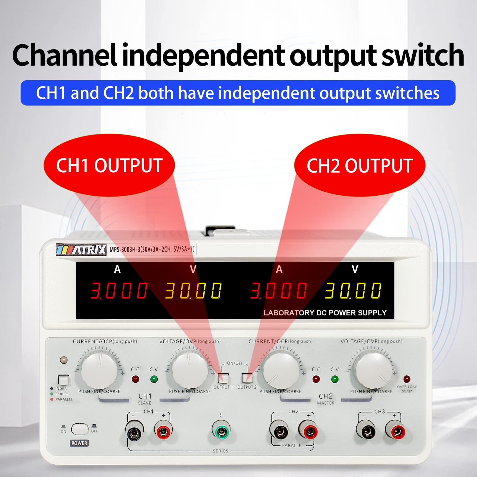 MATRIX MPS3005H3 Adjustable Linear Benchtop DC Power Supply Digital