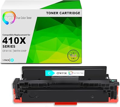 TCT 410X Cyan TAA Compliant Toner Cartridge - Compatible Replacement for HP 410X CF411X High Yield Works with HP LaserJet Pro M452DN M452DW M452NW MFP M477FDN MFP M477 Printers