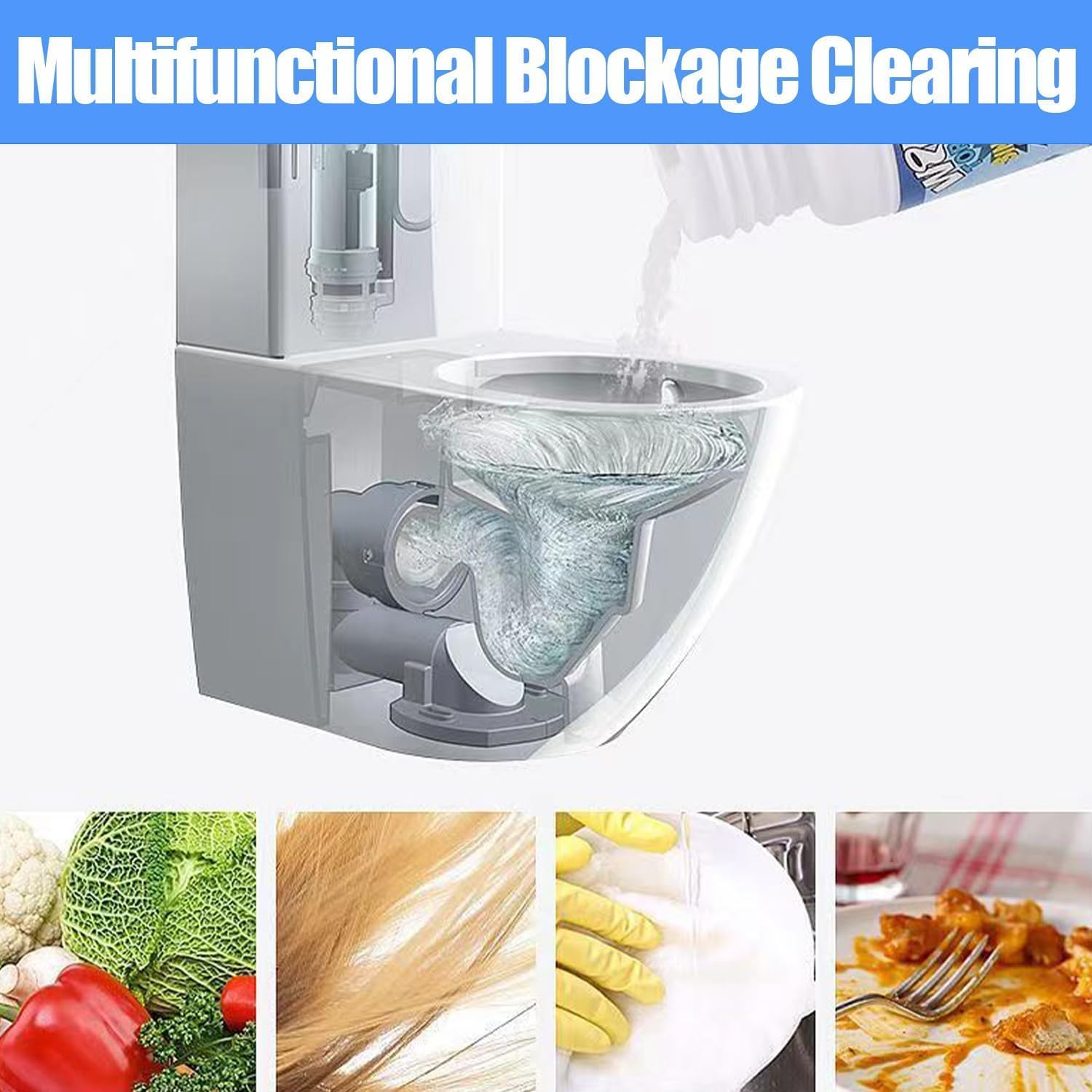Allfound Drain Cleaner, Sink And Drains Cleaner, Powerful Sink & Drain Cleaner, Wild Sinkdrain Unblocker Pipe Cleanser, For Toilet Bathroom (6pc)