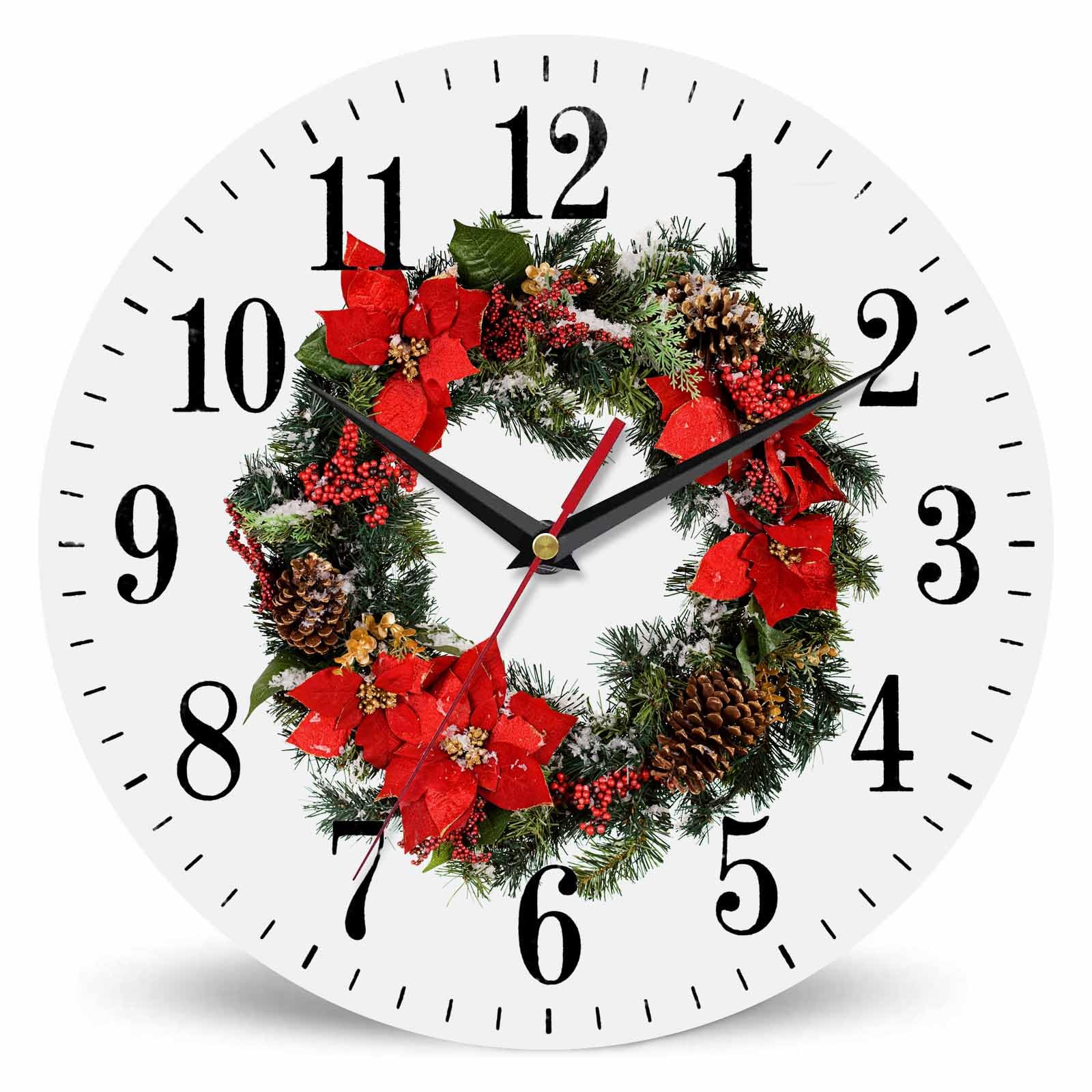 Horloge murale de Noël vintage Mxocom 25cm