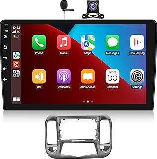 Double Din Android Car Stereo Support Wireless Carplay/Android Auto with 9 inch Touchscreen WiFi GPS Navigation BT USB FM/RDS Radio Backup Camera for Nissan Altima 2008-2012