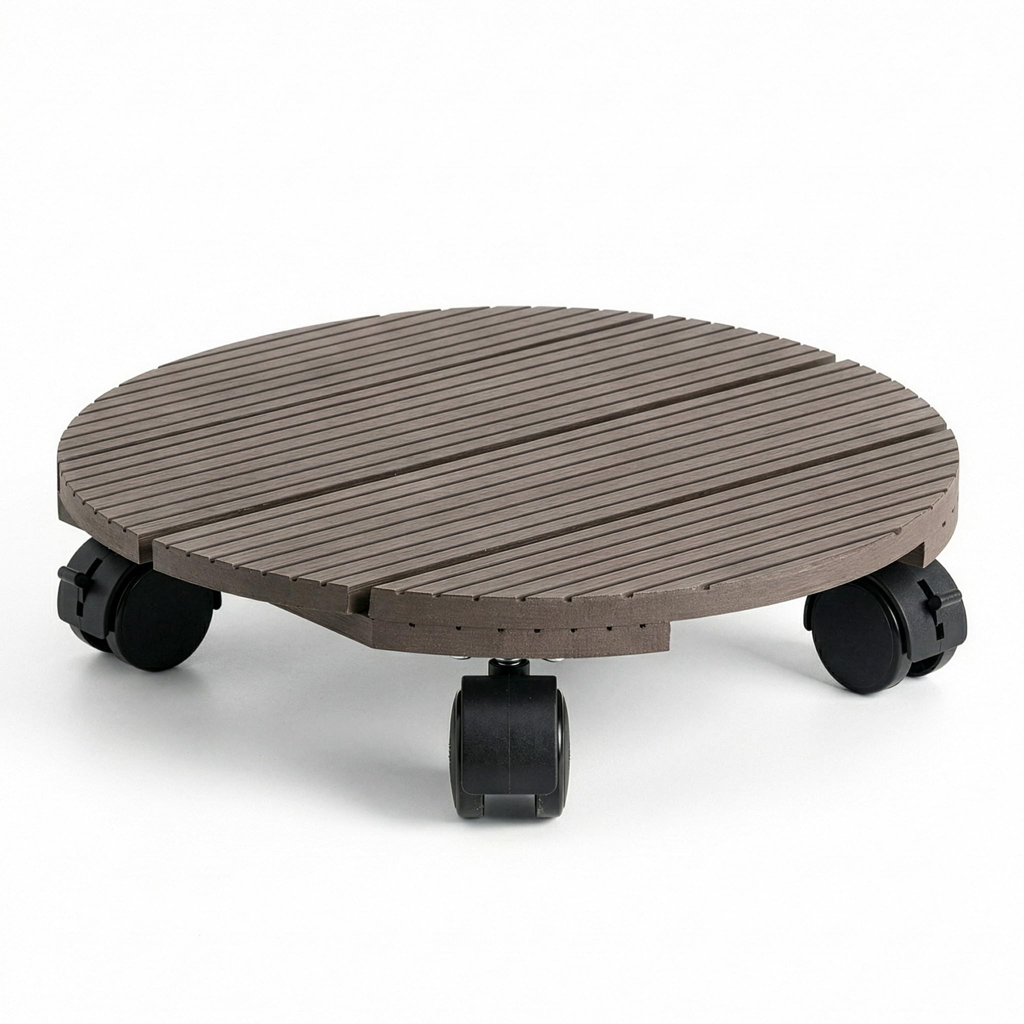 Floordirekt Pflanzenroller für Innenbereich - Blumenroller aus WPC - Kübelroller - Tragkraft 80kg Rund 30 cm Rund Countess
