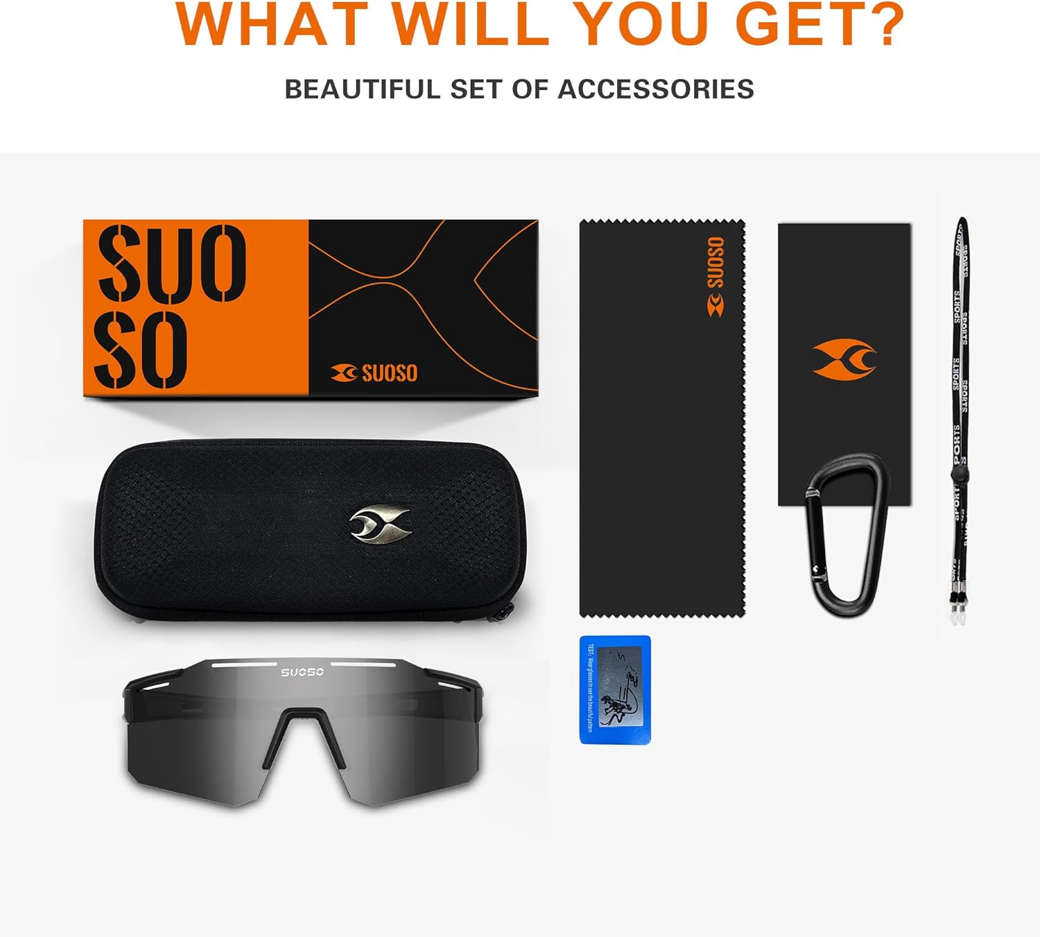 suoso Cycling Polarized Sunglasses for Men: UV400 Protection Glasses Running Baseball Softball Sports Goggles for Youth Women - Image 7