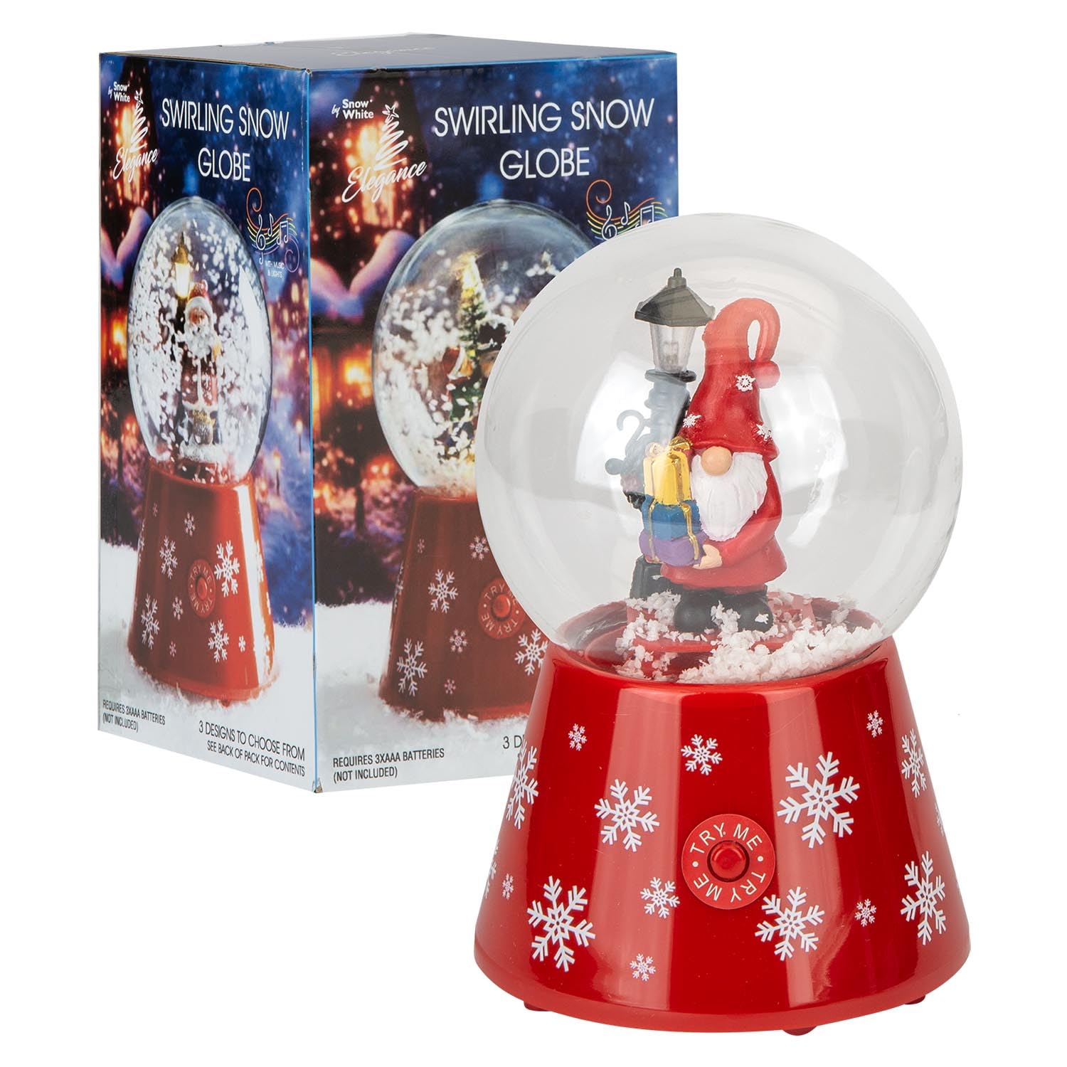 Vfm E-Store Gonk - Christmas Snow Globe Light Up Blower Decoration Gift Idea Festive Indoor Xmas Oraments - 18Cm X 12Cm X 1