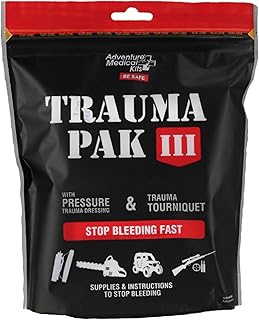 Adventure Medical Kit Trauma Pak III - Medical First Aid Kit - Emergency Trauma Kit with Trauma Bandage, Tourniquet, Trauma Guide & More - Compact First Aid Kit for Wound Care