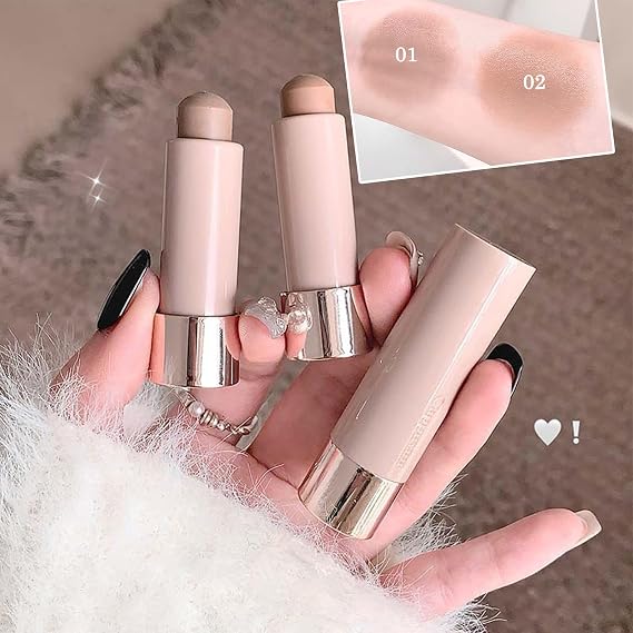 Cool Toned Contour Stick - Creamy Blendable Bronzer for Face Sculpting, Waterproof & Long-Lasting Smooth Finish, Unique Design for Effortless Shaping, Lightweight Hydrating (01)
