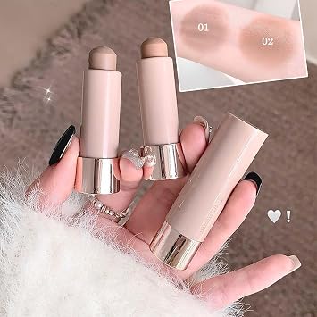 Cool Toned Contour Stick - Creamy Blendable Bronzer for Face Sculpting, Waterproof & Long-Lasting Smooth Finish, Unique Design for Effortless Shaping, Lightweight Hydrating (01)