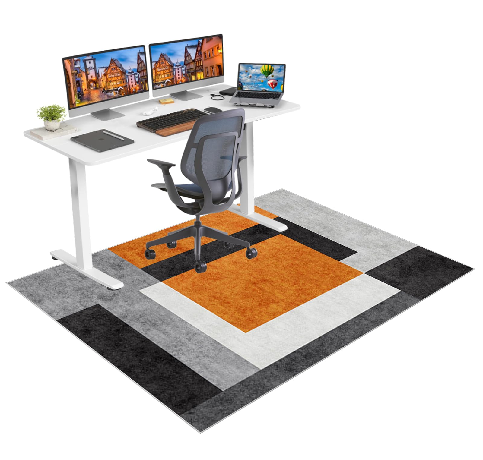 Office Chair Floor Mat for Hardwood Floor Gaming Desk Chair Mat for Carpet Computer Gaming Chair Mat for Rolling Chair Hard Floor Protector for Carpeted Floors Under Desk Low-Pile Rug 90 x 120 cm