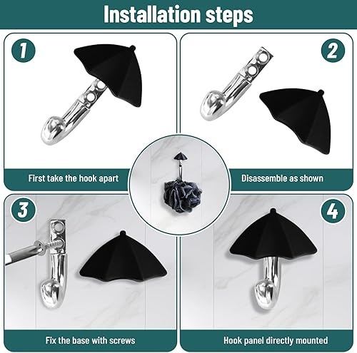Miniatura 6 de Organizador de ducha de acero inoxidable para montaje en pared, gancho individual y toallita de baño, estante de ducha de esquina resistente al agua