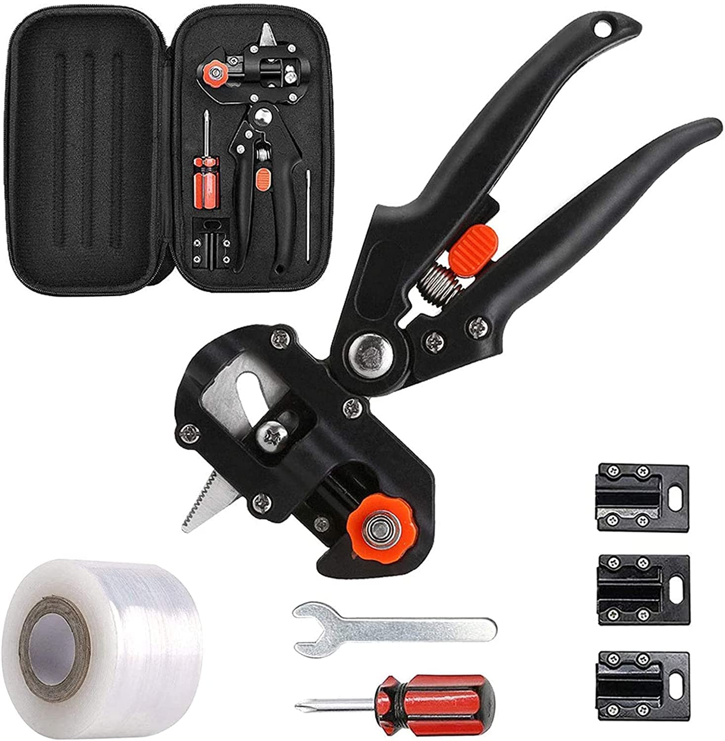 Kit per potatore per innesti, cesoie per potatura per piante da frutto da giardino professionali Set di utensili da taglio per innesti inclusi 3 lame di ricambio Nastro per innesti Forbice per in