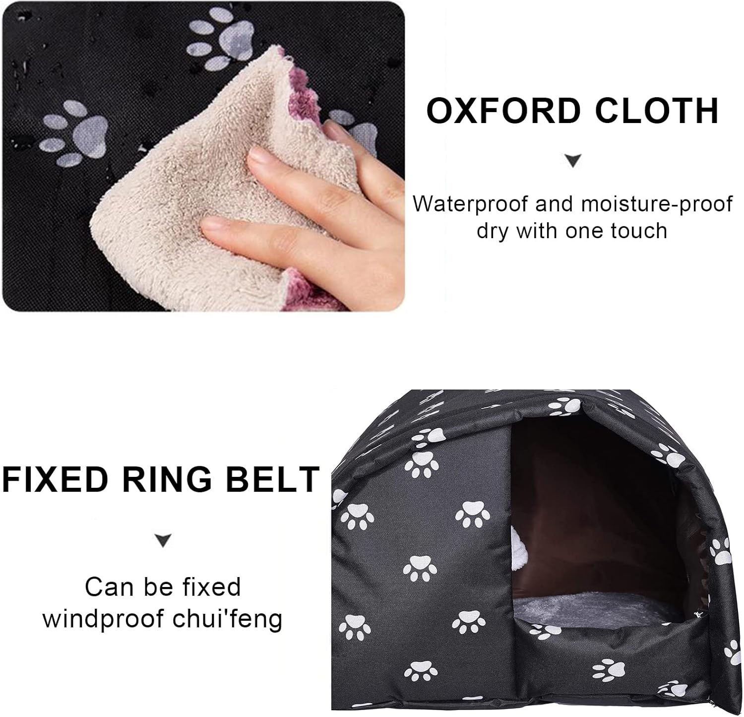 Horypt Pets House Outdoor Waterproof Cat House Thickened Weatherproof Foldable Cat Dog Tent Cabin Winter Warm Stray Cats Shelter for Outdoor Feral Cat Dog Puppy Kittens : Pet Supplies